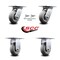 Service Caster 5 Inch Thermoplastic Caster Set with Roller Bearing 2 Swivel Lock and 2 Rigid SCC-35S520-TPRRD-BSL-2-R-2 - alternate 4